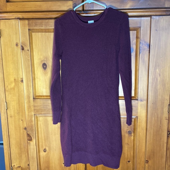 AND A New Day Plum Purple Knit Comfy Dress - Picture 1 of 3